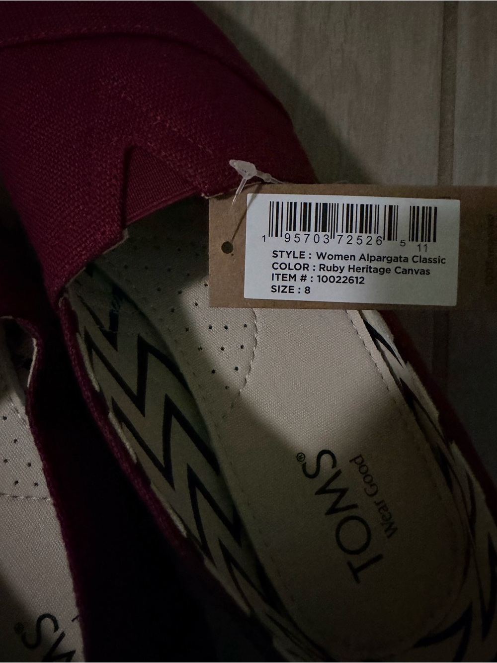 TOMS Women Classic Alpargata Slip-On - Ruby Canvas